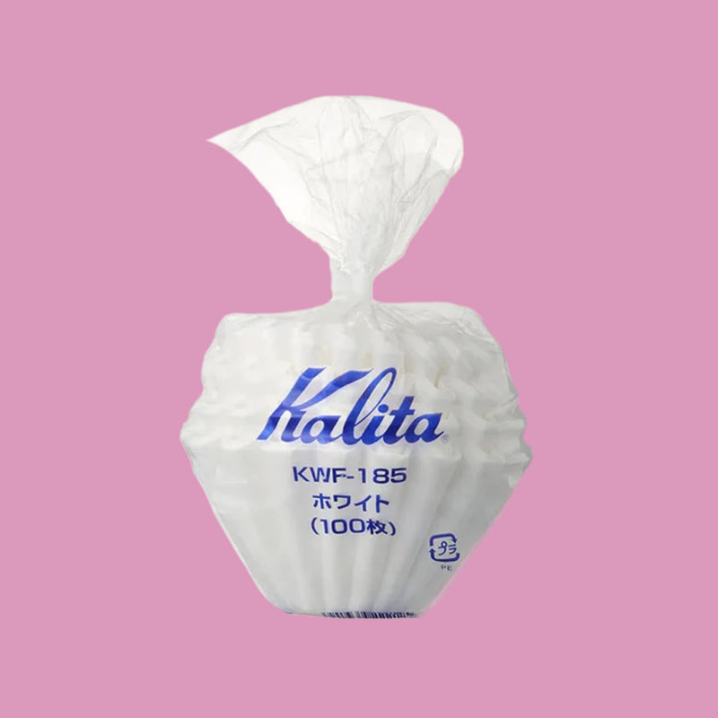 Bag of 100 white Kalita Wave 185 paper filters